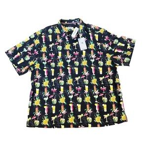 Tommy Bahama Men’s 2XLB Short Sleeve Bartenders Choice‎ Button Up 100% Silk NWT